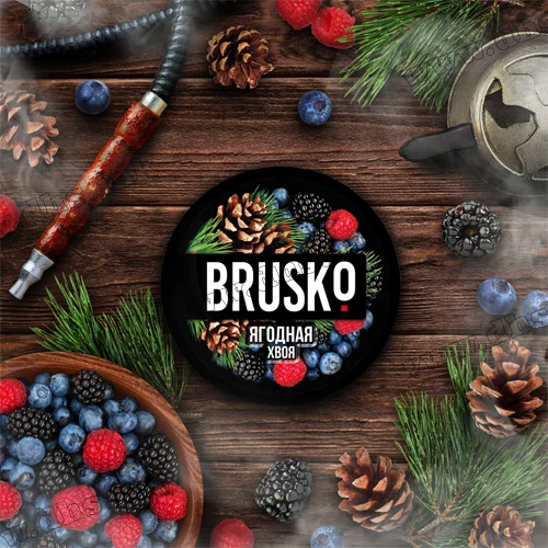 Бестабачная смесь Brusko (Бруско) - Berry needles (Ягодная хвоя) Medium 50г