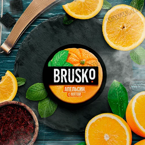 Бестабачная смесь Brusko (Бруско) - Orange Mint (Апельсин, Мята) Strong 50г