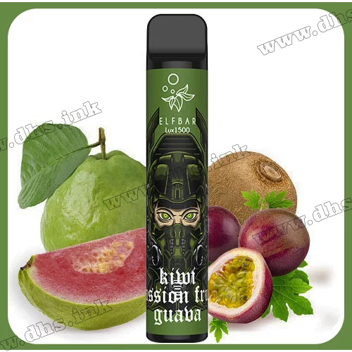 Одноразова електронна сигарета  Elf Bar (Эльф Бар) Lux 1500 - Kiwi Passion Fruit Guava (Ківі, Маракуйя, Гуава)