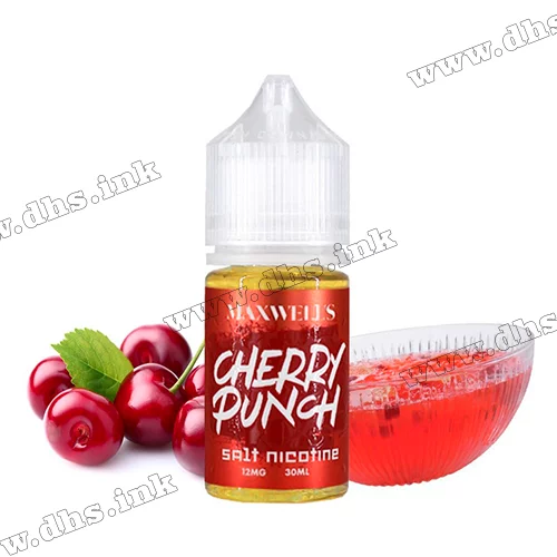 Сольова рідина Maxwells Salt 30 мл (12 мг) - Cherry Punch (Вишневий пунш)