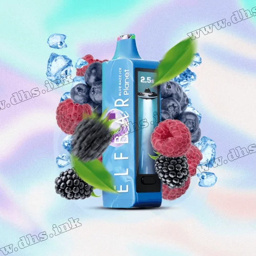 Одноразова електронна сигарета Elf Bar (Ельф Бар) Planet 25000 - Blue Razz Ice (Лохина, Малина, Лід)