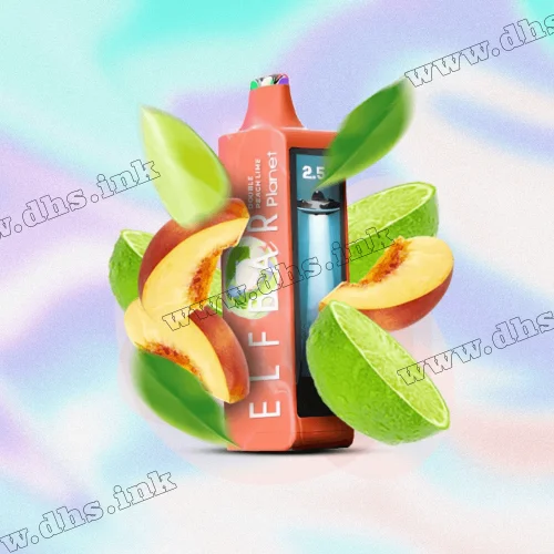 Одноразовая электронная сигарета Elf Bar (Эльф Бар) Planet 25000 - Double Peach Lime (Двойной Персик, Лайм)