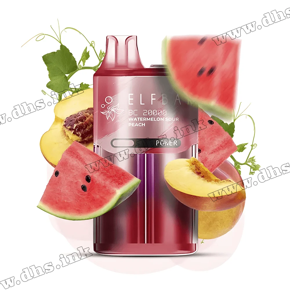 Одноразова електронна сигарета Elf Bar (Ельф Бар) BC20000 - Watermelon Sour Peach (Кавун, Кислий Персик)