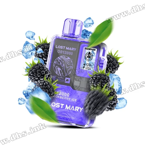 Одноразовая электронная сигарета Lost Mary (Лост Мери) OS 12000 - Blackberry Ice (Ежевика, Лед)