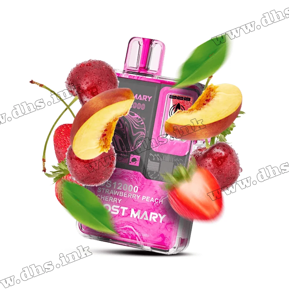 Одноразова електронна сигарета Lost Mary (Лост Мері) OS 12000 - Strawberry Peach Cherry (Полуниця, Персик, Вишня)