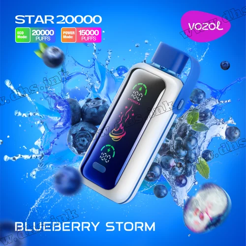Одноразова електронна сигарета Vozol (Возол) Star 20000 - Blueberry Storm (Лохина)