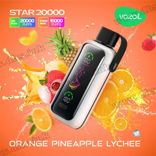 Одноразова електронна сигарета Vozol (Возол) Star 20000 - Orange Pineapple Lychee (Апельсин, Ананас, Лічі)