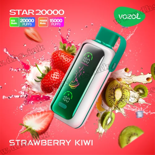 Одноразова електронна сигарета Vozol (Возол) Star 20000 - Strawberry Kiwi (Полуниця, Ківі)