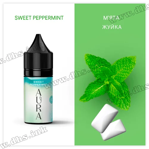Солевая жидкость Aura Salt 30 мл (50 мг) - Sweet Peppermint (Сладкая Мята, Жвачка)