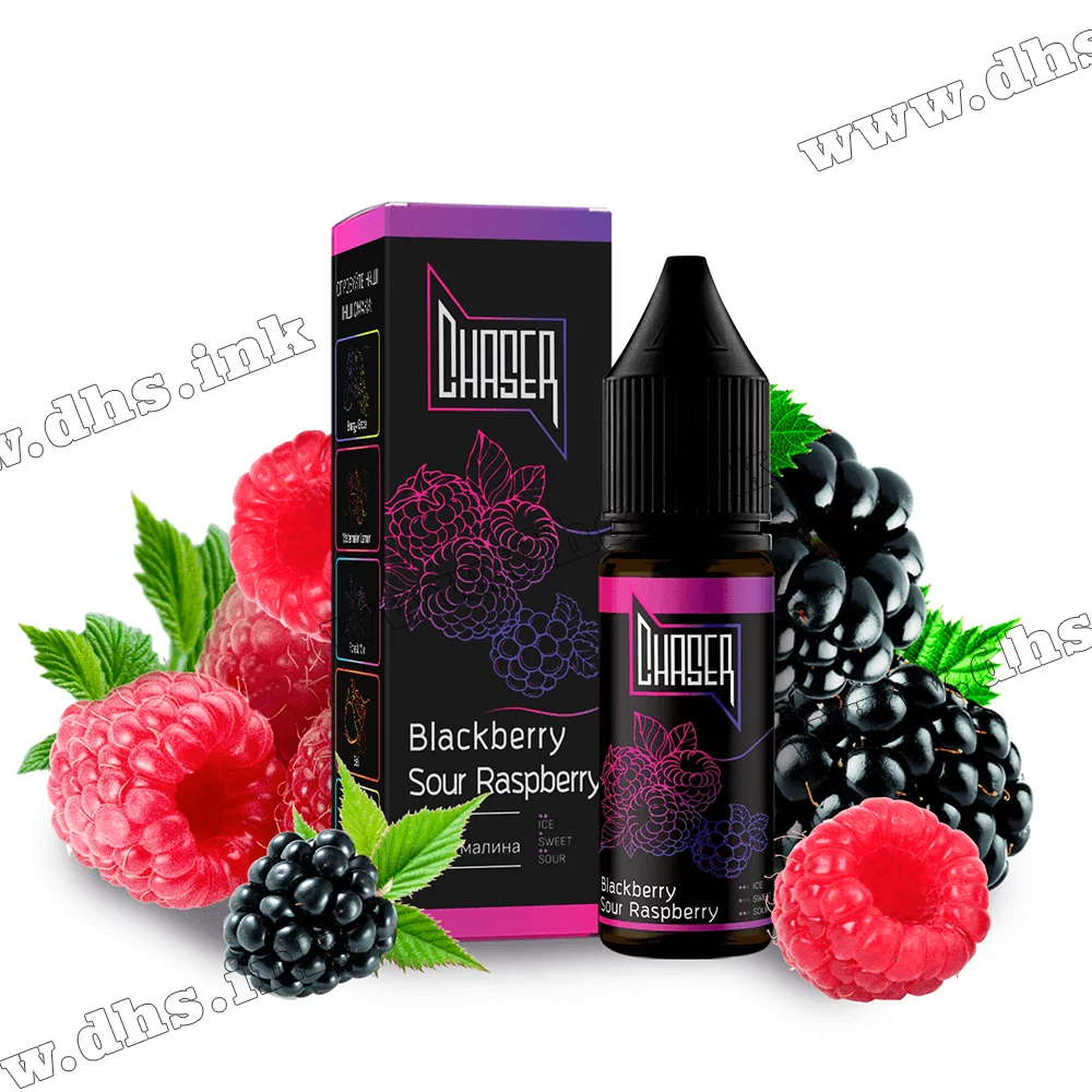 Сольова рідина Chaser Black 15 мл (30 мг) - Blackberry Sour Raspberry (Ожина, Малина)