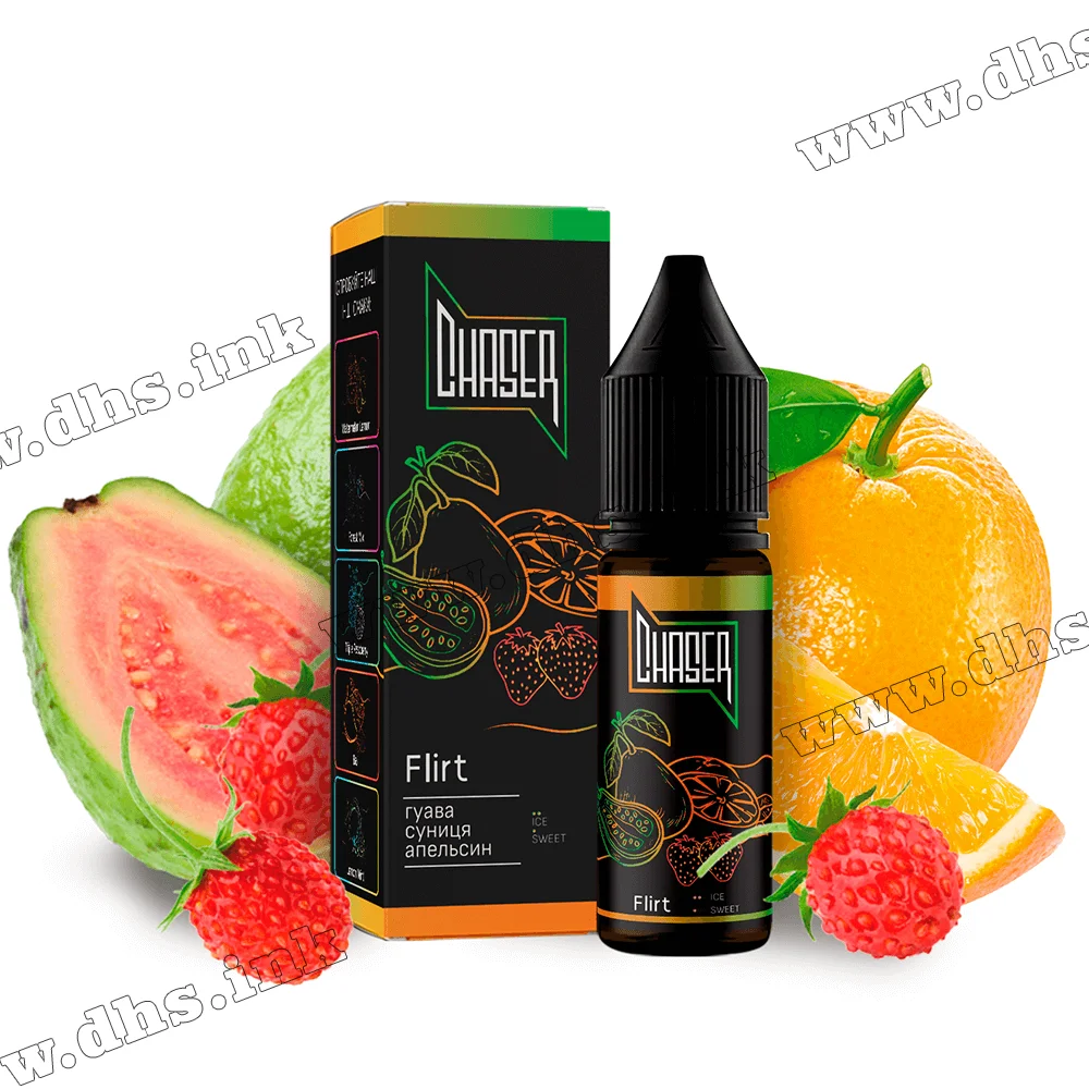 Сольова рідина Chaser Black 15 мл (30 мг) - Flirt Flirt (Апельсин, Гуава, Суниця)