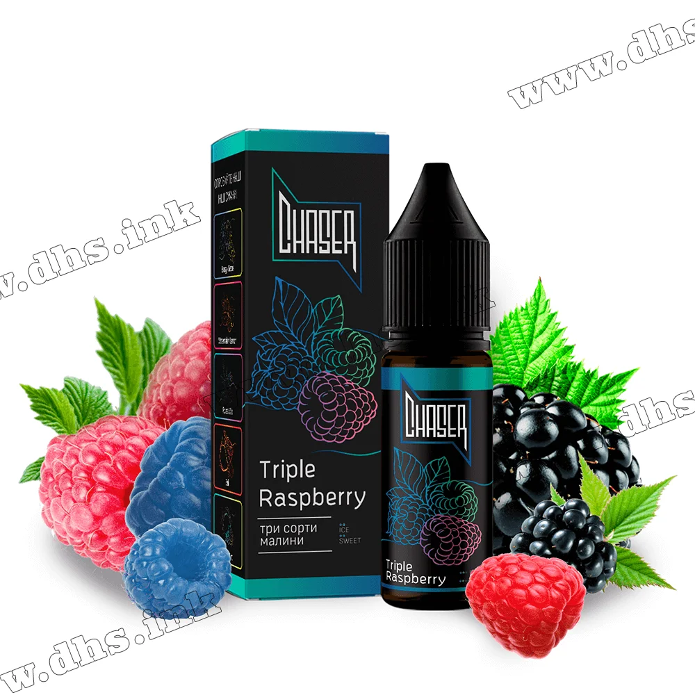 Сольова рідина Chaser Black 15 мл (30 мг) - Triple Raspberry (Мікс Малини)
