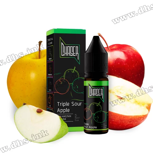 Солевая жидкость Chaser Black 15 мл (30 мг) - Triple Sour Apple (Кислое Трио)