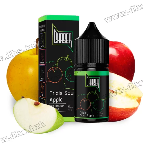 Солевая жидкость Chaser Black 30 мл (30 мг) - Triple Sour Apple (Кислое Трио)