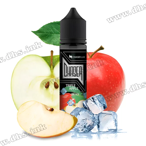 Органічна рідина Chaser Black Organic 60 мл (3 мг) - Triple Apple Ice (Кисло Тріо, Лід)