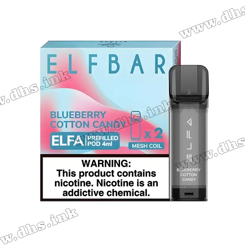 Картридж Elf Bar ELFA (4 мл - 2 шт.) - Blueberry Cotton Candy (Чорниця, Солодка Вата)