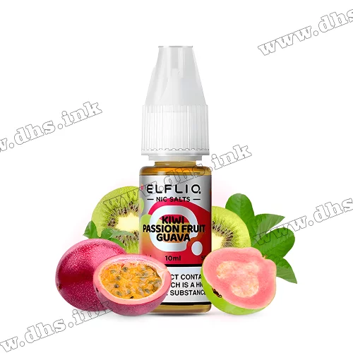 Солевая жидкость ElfLiq Salt 10 мл (50 мг) - Kiwi Passion Fruit Guava (Киви, Маракуйя, Гуава)