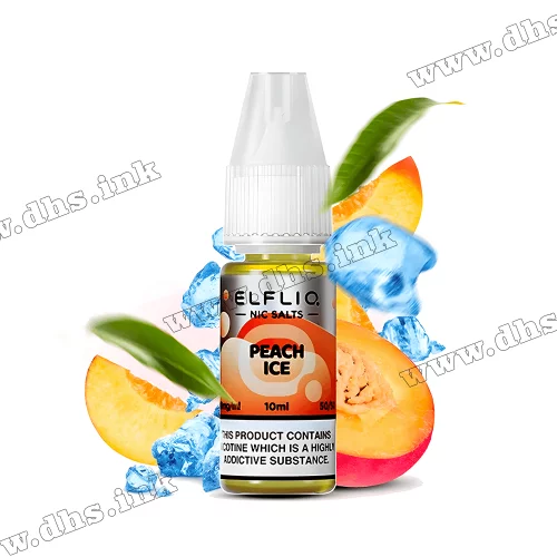 Солевая жидкость ElfLiq Salt 10 мл (50 мг) - Peach Ice (Персик, Лед)