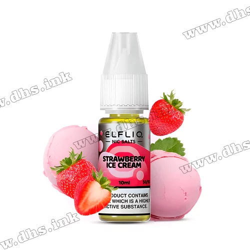 Солевая жидкость ElfLiq Salt 10 мл (50 мг) - Strawberry Snoow (Клубничное Мороженое)