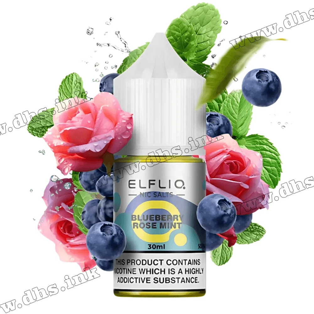 Солевая жидкость ElfLiq Salt 30 мл (50 мг) - Blueberry Rose Mint (Черника, Роза, Мята)