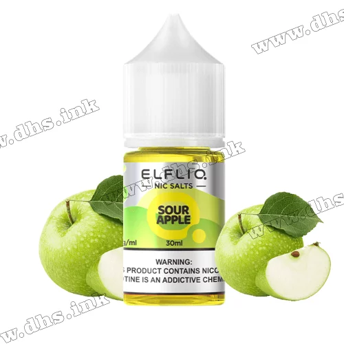 Солевая жидкость ElfLiq Salt 30 мл (50 мг) - Sour Apple (Кислое Яблоко)