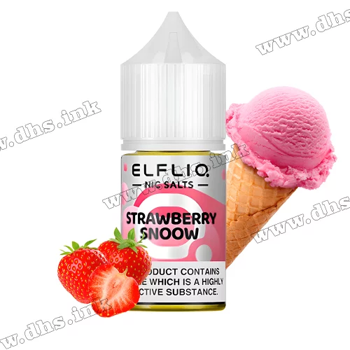 Солевая жидкость ElfLiq Salt 30 мл (50 мг) - Strawberry Snoow (Клубничное Мороженое)