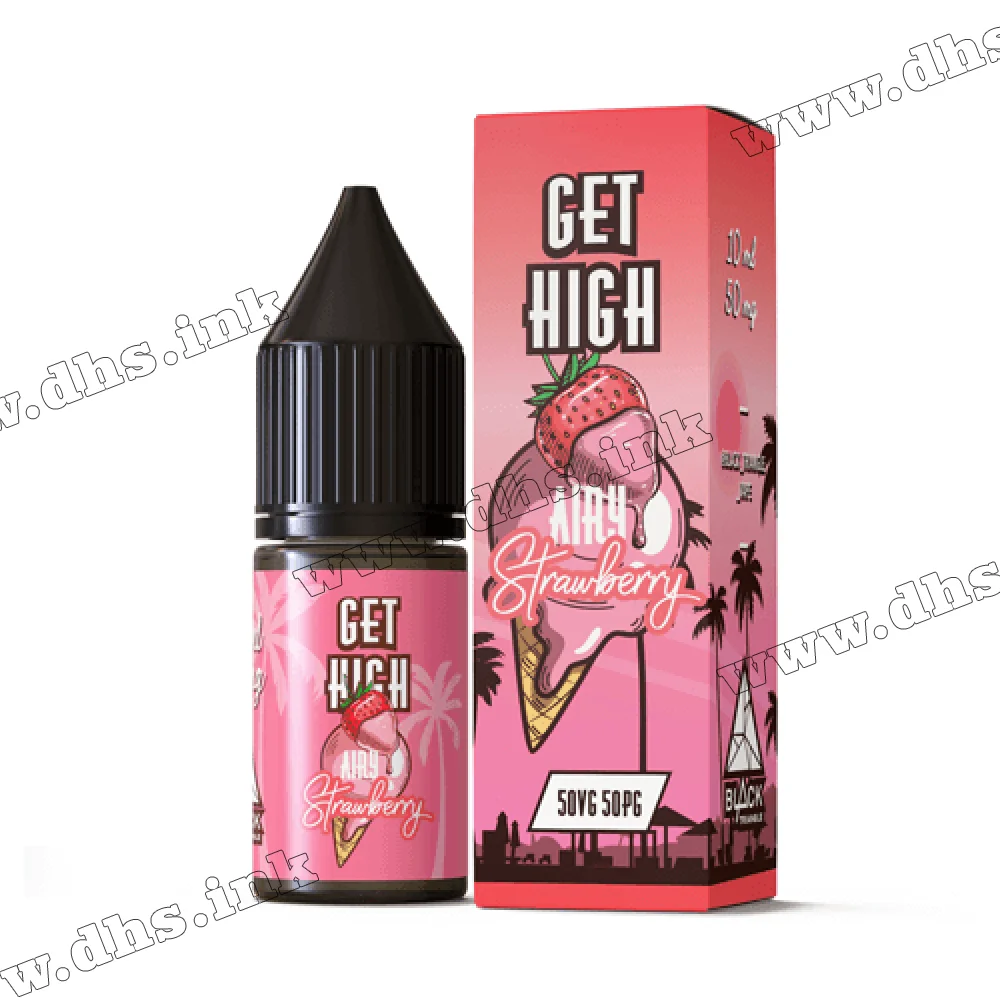 Сольова рідина Get High Salt 10 мл (30 мг) - Airy Strawberry (Полуничне Морозиво)