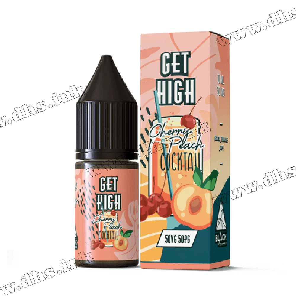 Сольова рідина Get High Salt 10 мл (30 мг) - Cherry Peach Cocktail (Вишня, Персик)