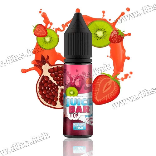 Солевая жидкость Flavorlab Juice Bar Top 15 мл (50 мг) - Strawberry Kiwi Pomegranate (Клубника, Киви, Гранат)