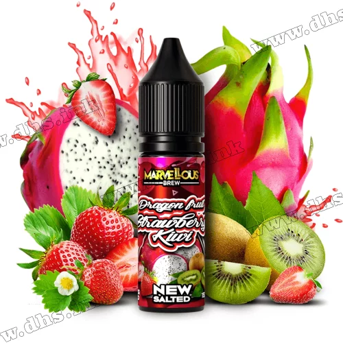 Солевая жидкость Marvellous Brew Salt 15 мл (35 мг) - Dragon Fruity Strawberry Kiwi (Питахайя, Клубника, Киви)