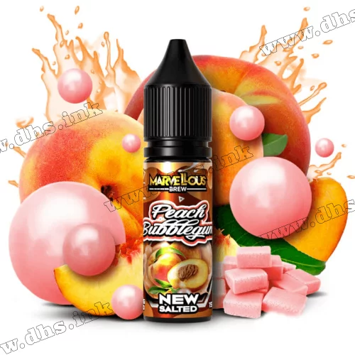 Сольова рідина Marvellous Brew Salt 15 мл (50 мг) - Peach Bubblegum (Персик, Жуйка)