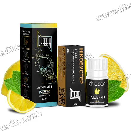 Набір для самозамісу Chaser Black Salt 30 мл (50 мг) - Lemon Mint (Лимон, М'ята)