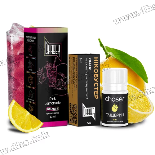 Набір для самозамісу Chaser Black Salt 30 мл (50 мг) - Pink Lemonade (Рожевий Лимонад)