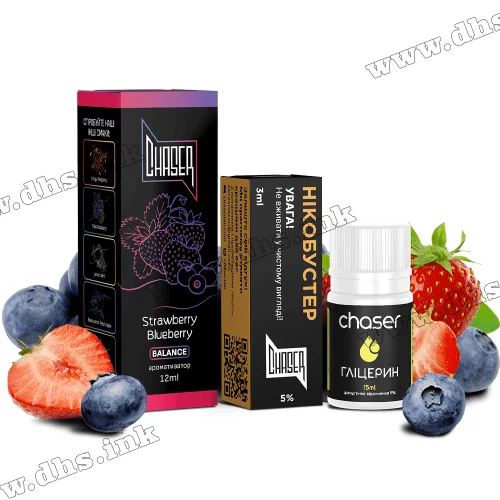 Набір для самозамісу Chaser Black Salt 30 мл (50 мг) - Strawberry Blueberry (Полуниця, Чорниця)