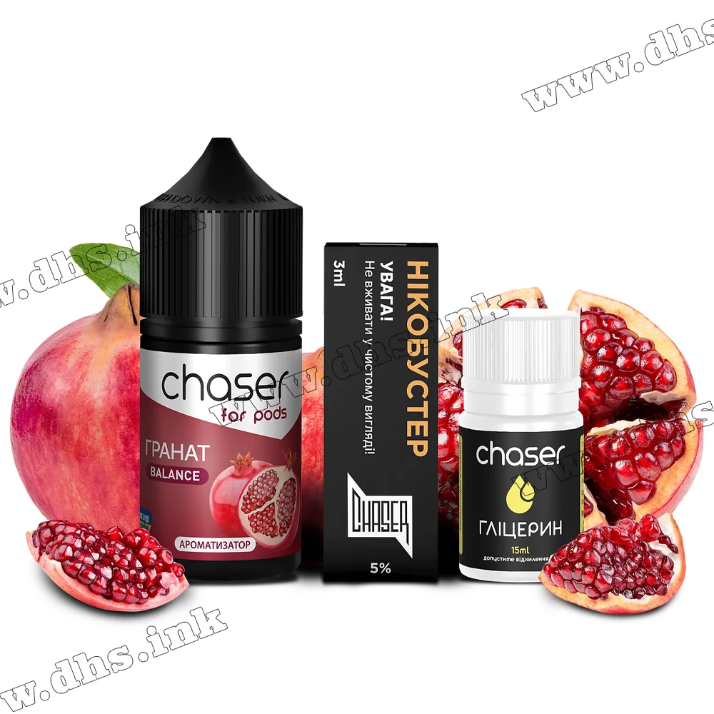 Набір для самозамісу Chaser For Pods Salt 30 мл (50 мг) - Гранат