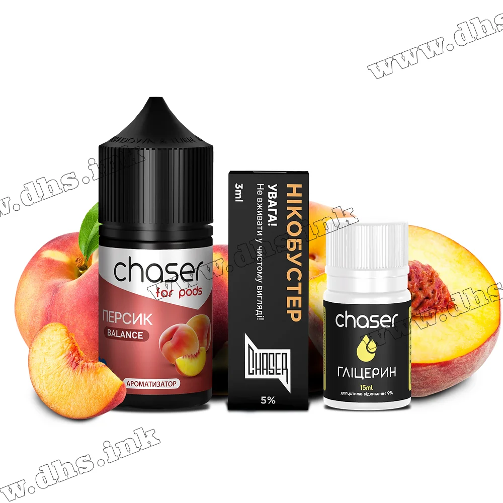Набір для самозамісу Chaser For Pods Salt 30 мл (50 мг) - Персик Набір для самозамісу Chaser For Pods Salt 30 мл (50 мг) - Персик