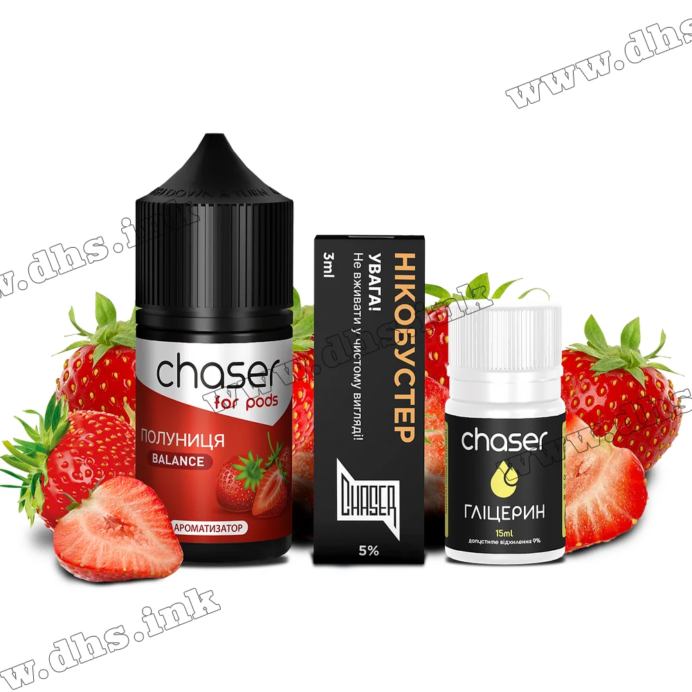 Набір для самозамісу Chaser For Pods Salt 30 мл (50 мг) - Полуниця Набір для самозамісу Chaser For Pods Salt 30 мл (50 мг) - Полуниця