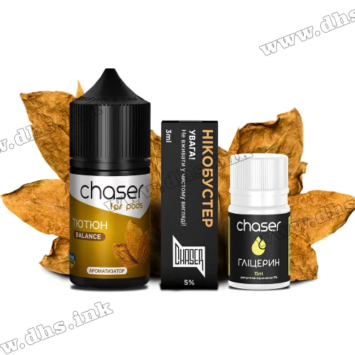 Набір для самозамісу Chaser For Pods Salt 30 мл (50 мг) - Тютюн