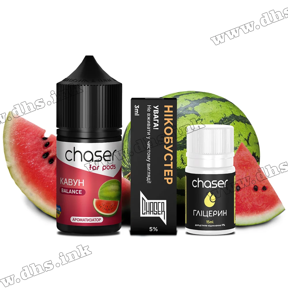Набір для самозамісу Chaser For Pods Salt 30 мл (50 мг) - Кавун Набір для самозамісу Chaser For Pods Salt 30 мл (50 мг) - Кавун