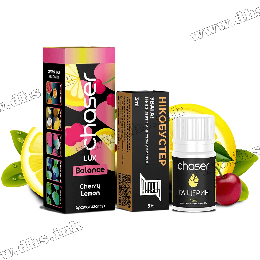 Набір для самозамісу Chaser Lux Salt 30 мл (50 мг) - Cherry Lemon (Вишня, Лимон)