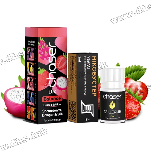 Набір для самозамісу Chaser Lux Salt 30 мл (50 мг) - Strawberry Dragonfruit (Полуниця, Драгонфрут)
