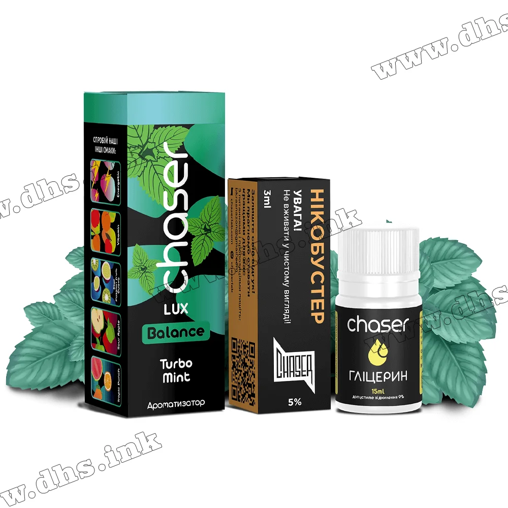 Набір для самозамісу Chaser Lux Salt 30 мл (50 мг) - Turbo Mint (Турбо М'ята)