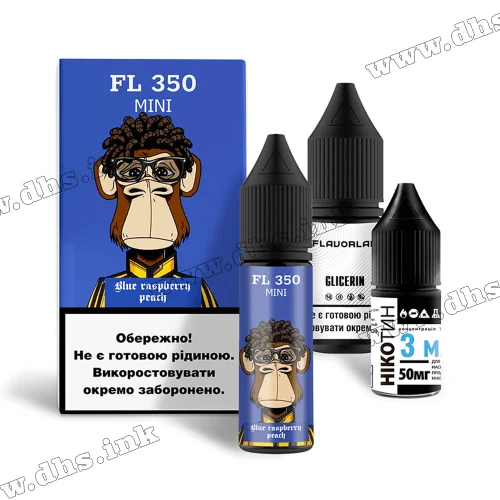 Набір для самозамісу Flavorlab FL 350 Mini Salt 15 мл (50 мг) - Blue Raspberry Peach (Блакитна Малина, Персик) Набір для самозамісу Flavorlab FL 350 Mini Salt 15 мл (50 мг) - Blue Raspberry Peach (Блакитна Малина, Персик)