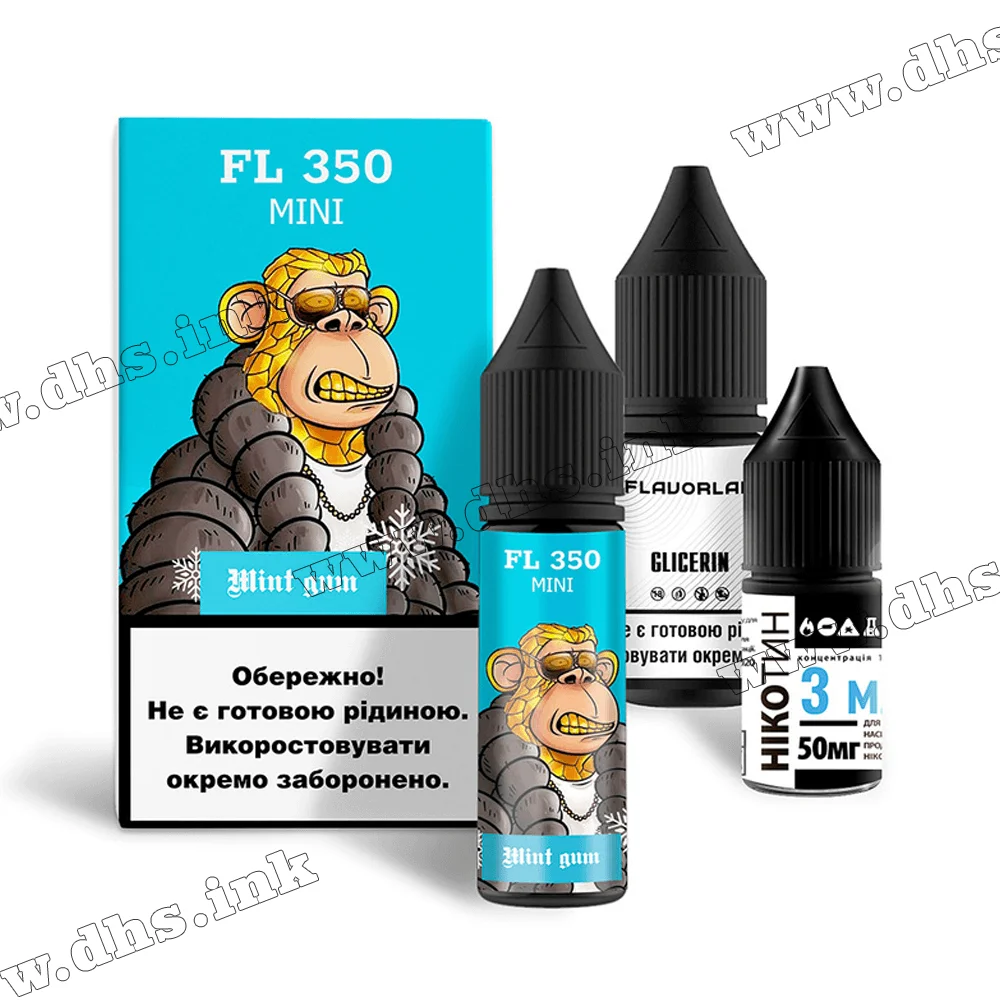 Набір для самозамісу Flavorlab FL 350 Mini Salt 15 мл (50 мг) - Mint Gum (М'ятна Жуйка)