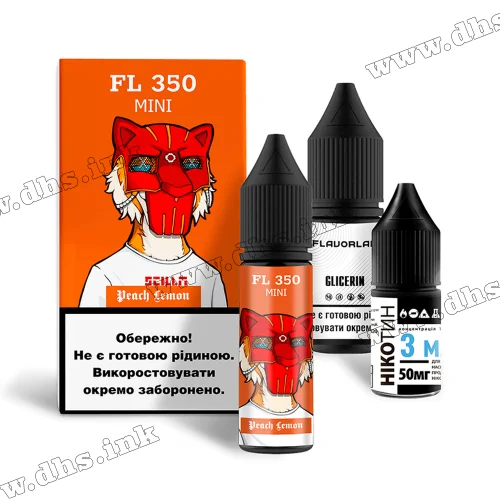 Набір для самозамісу Flavorlab FL 350 Mini Salt 15 мл (50 мг) - Peach Lemon (Персик, Лимон) Набір для самозамісу Flavorlab FL 350 Mini Salt 15 мл (50 мг) - Peach Lemon (Персик, Лимон)