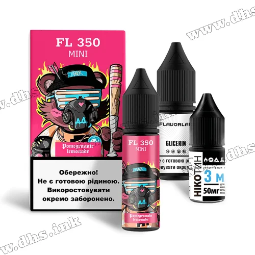 Набір для самозамісу Flavorlab FL 350 Mini Salt 15 мл (50 мг) - Pomergranate Lemonade (Гранатовий Лимонад) Набір для самозамісу Flavorlab FL 350 Mini Salt 15 мл (50 мг) - Pomergranate Lemonade (Гранатовий Лимонад)