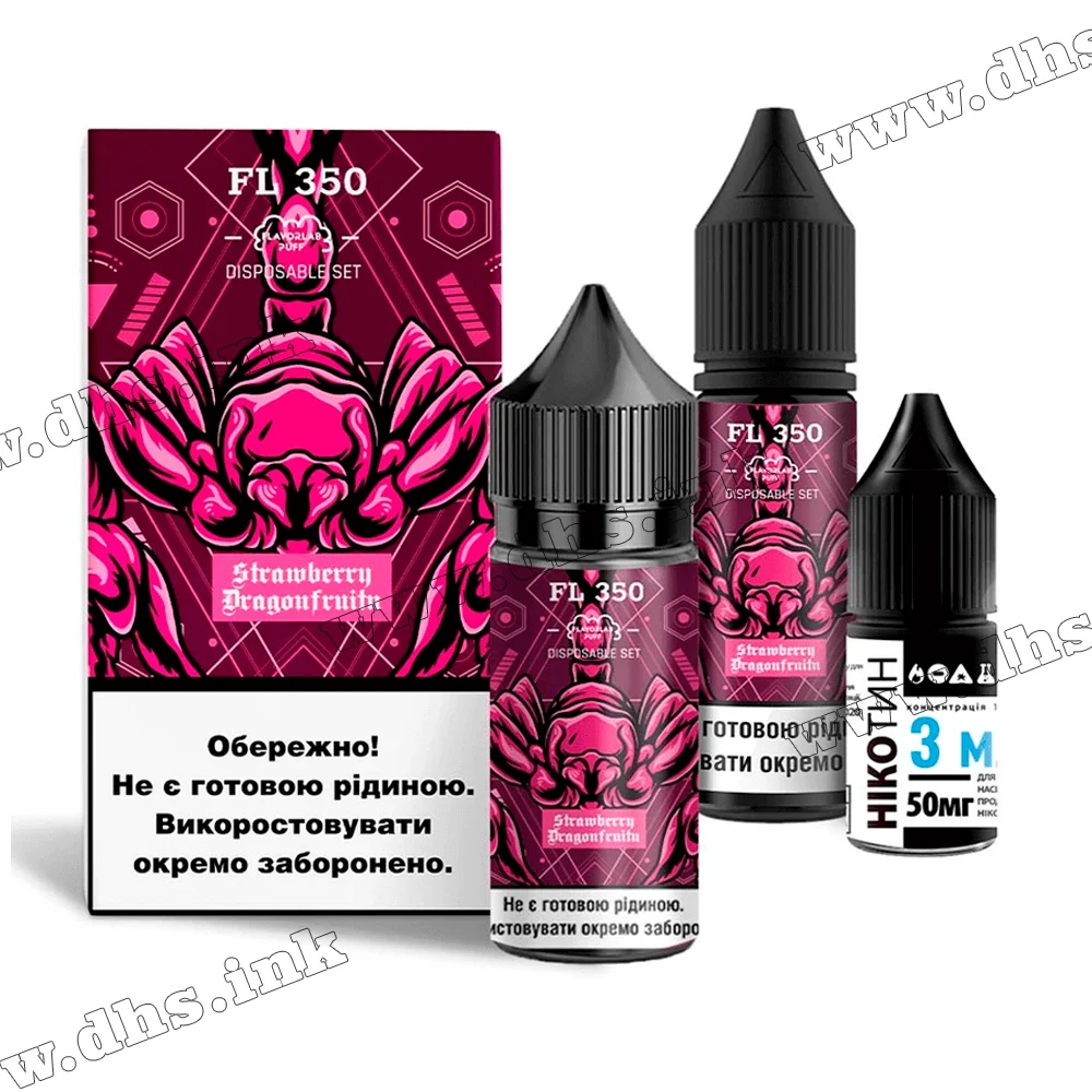 Набір для самозамісу Flavorlab FL 350 Salt 30 мл (50 мг) - Strawberry Dragonfruit (Полуниця, Пітахайя)