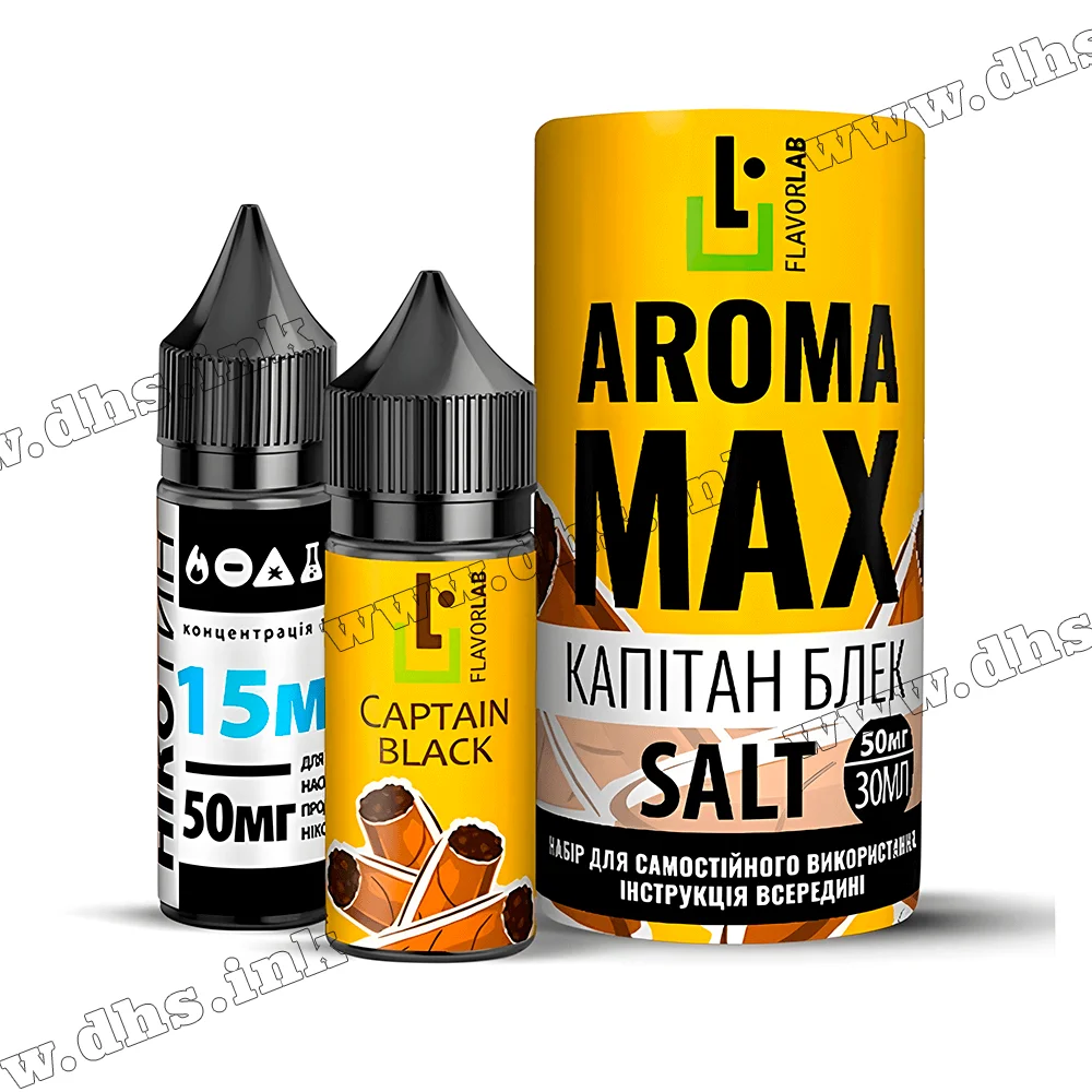 Набір для самозамісу Flavorlab Aroma Max Salt 30 мл (50 мг) - Captain Black (Капітан Блек)