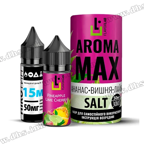 Набір для самозамісу Flavorlab Aroma Max Salt 30 мл (50 мг) - Pineapple Lime Cherry (Ананас, Лайм, Вишня)