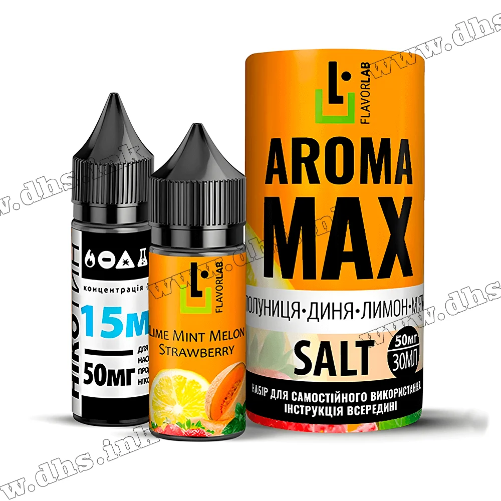 Набір для самозамісу Flavorlab Aroma Max Salt 30 мл (50 мг) - Strawberry Melon Lemon Mint (Полуниця, Диня, Лимон, М'ята)